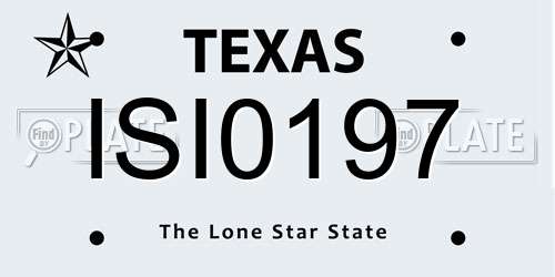 ISI0197 Texas License Plate