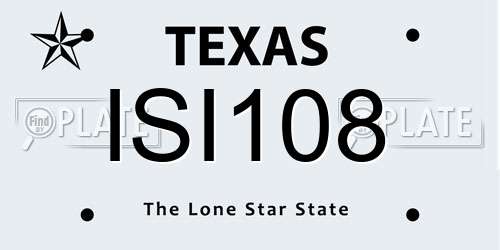 ISI108 Texas License Plate