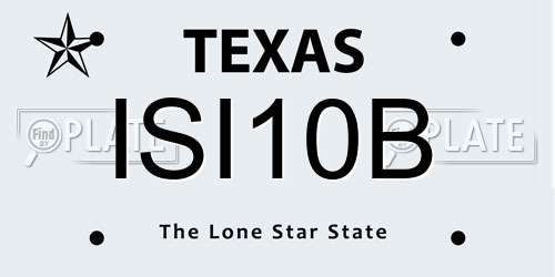 ISI10B Texas License Plate