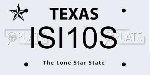 ISI10S Texas License Plate