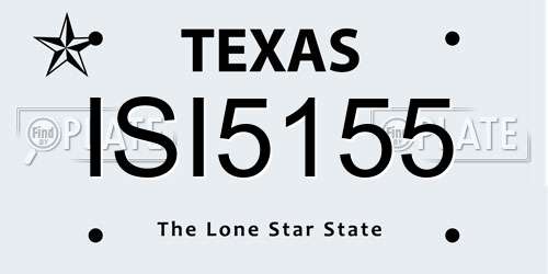 ISI5155 Texas License Plate