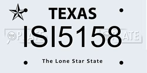 ISI5158 Texas License Plate