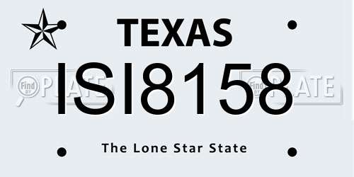 ISI8158 Texas License Plate
