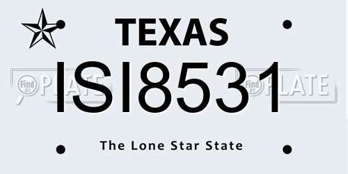 ISI8531 Texas License Plate