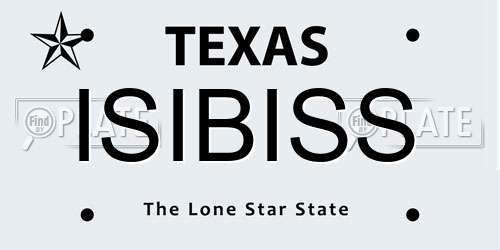 ISIBISS Texas License Plate