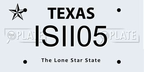 ISII05 Texas License Plate