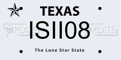 ISII08 Texas License Plate