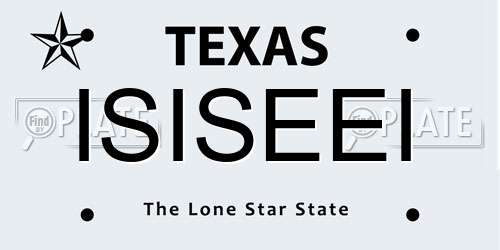 ISISEEI Texas License Plate