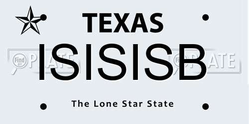 ISISISB Texas License Plate