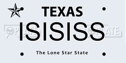 ISISISS Texas License Plate