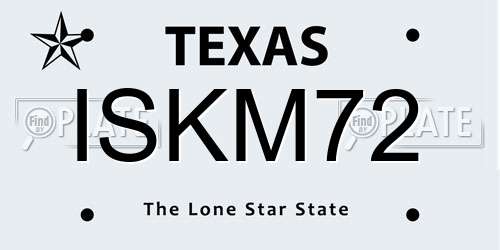 ISKM72 Texas License Plate