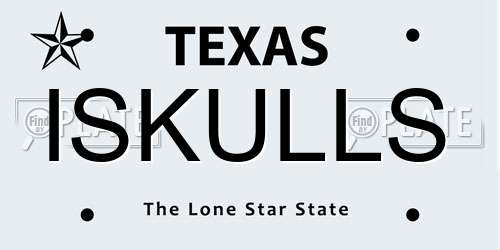 ISKULLS Texas License Plate