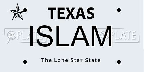 ISLAM Texas License Plate