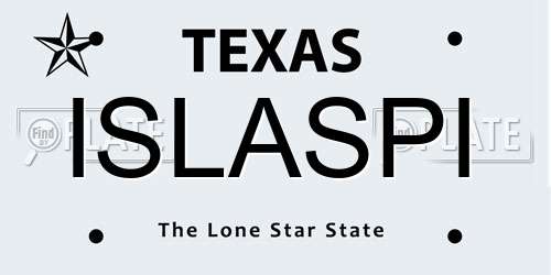ISLASPI Texas License Plate