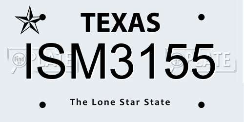 ISM3155 Texas License Plate