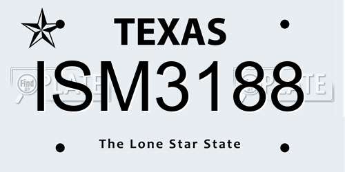 ISM3188 Texas License Plate