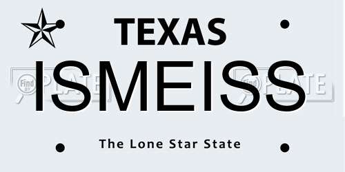 ISMEISS Texas License Plate