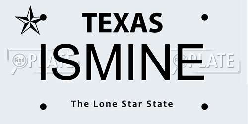 ISMINE Texas License Plate