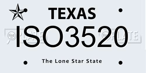 ISO3520 Texas License Plate