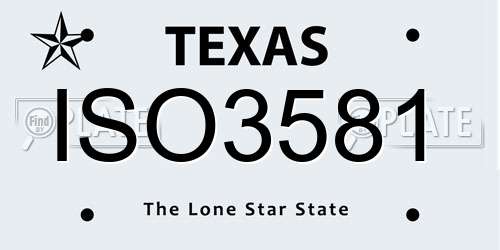 ISO3581 Texas License Plate