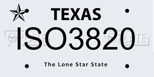 ISO3820 Texas License Plate
