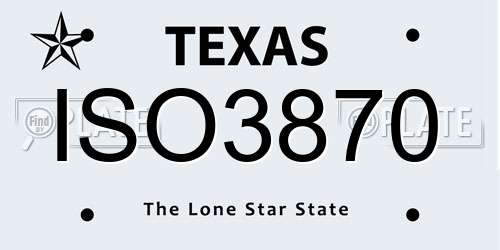 ISO3870 Texas License Plate