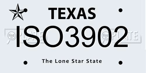 ISO3902 Texas License Plate
