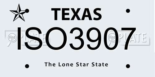 ISO3907 Texas License Plate