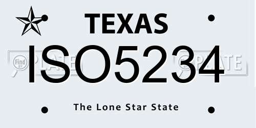ISO5234 Texas License Plate
