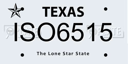 ISO6515 Texas License Plate