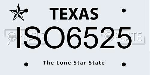 ISO6525 Texas License Plate
