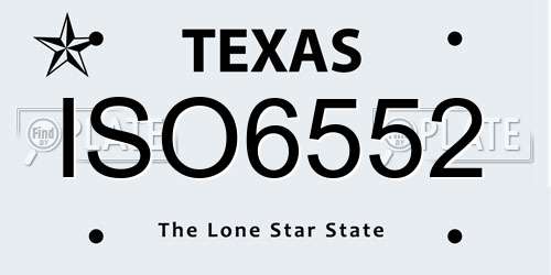 ISO6552 Texas License Plate