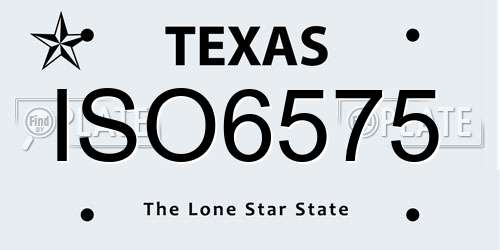 ISO6575 Texas License Plate
