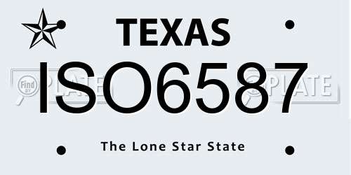 ISO6587 Texas License Plate