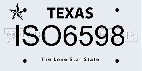 ISO6598 Texas License Plate