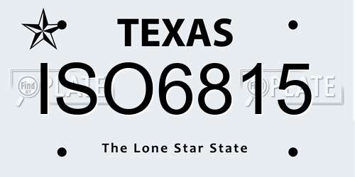 ISO6815 Texas License Plate