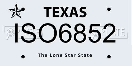 ISO6852 Texas License Plate
