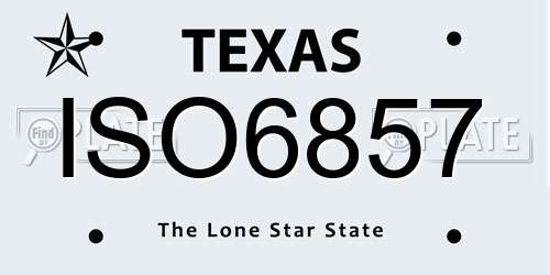 ISO6857 Texas License Plate