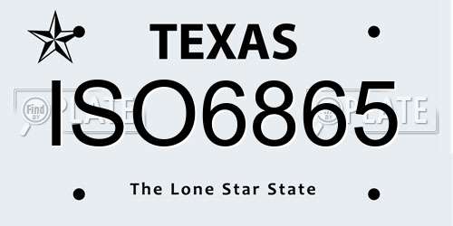ISO6865 Texas License Plate