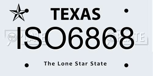 ISO6868 Texas License Plate