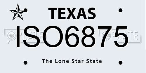 ISO6875 Texas License Plate