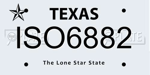 ISO6882 Texas License Plate