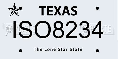 ISO8234 Texas License Plate