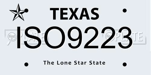 ISO9223 Texas License Plate