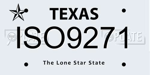 ISO9271 Texas License Plate