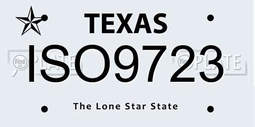 ISO9723 Texas License Plate