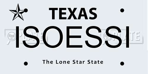 ISOESSI Texas License Plate