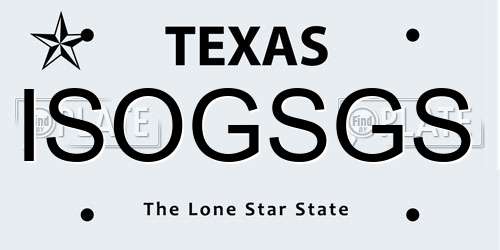 ISOGSGS Texas License Plate