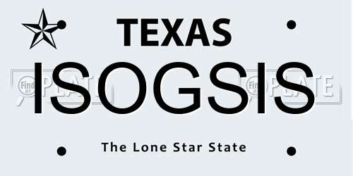 ISOGSIS Texas License Plate