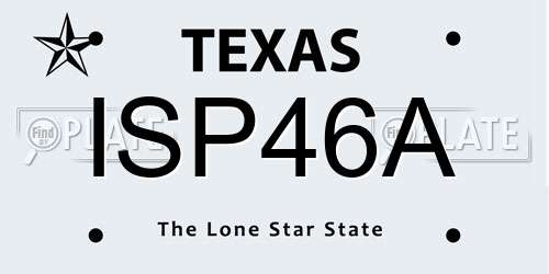 ISP46A Texas License Plate